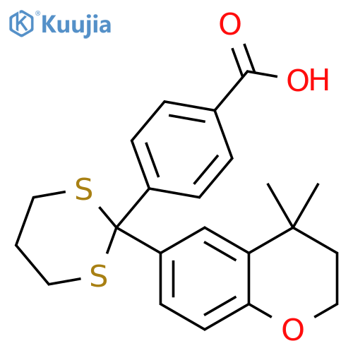 Benzoic acid,4-[2-(3,4-dihydro-4,4-dimethyl-2H-1-benzopyran-6-yl)-1,3-dithian-2-yl]- structure
