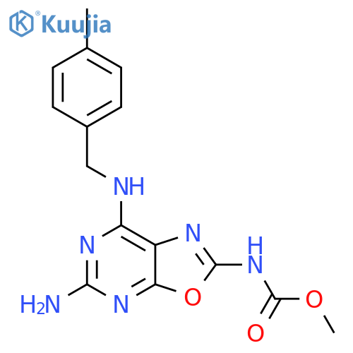 Carbamic acid, [5-amino-7-[[(4-methylphenyl)methyl]amino]oxazolo[5,4-d]pyrimidin-2-yl]-, methyl ester (9CI) structure