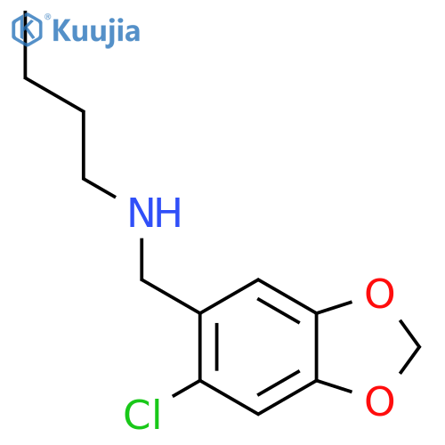 1,3-Benzodioxole-5-methanamine, N-butyl-6-chloro- structure