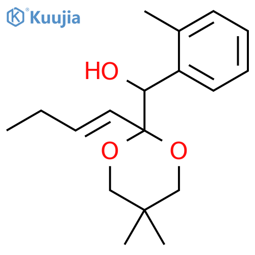 1,3-Dioxane-2-methanol, 2-(1E)-1-buten-1-yl-5,5-dimethyl-α-(2-methylphenyl)- structure