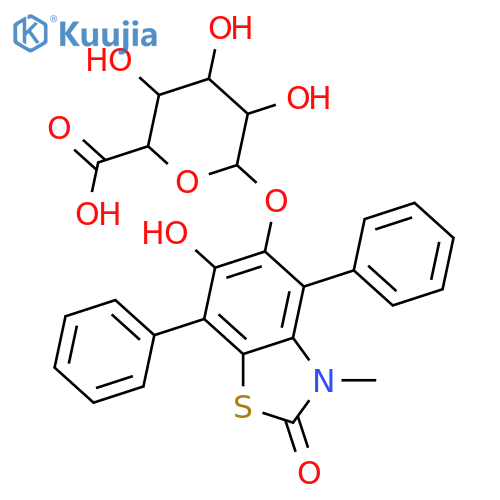 4,7-Bis(4-hydroxyphenyl)-5,6-benzothiazolediol; 4',4''-Dideoxy, 2,3-dihydro, N-Me, 2-oxo, 5-O-β-D-glucuronopyranoside structure