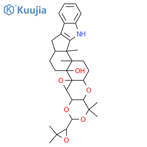 5bH-[1,3]Dioxino[5'',4'':2',3']oxireno[4',4'a][1]benzopyrano[5',6':6,7]indeno[1,2-b]indol-5b-ol, 3-[(2S)-3,3-dimethyl-2-oxiranyl]-1,4a,4b,6,7,7a,8,13,13b,13c,14,15,15a,16a-tetradecahydro-1,1,13b,13c-tetramethyl-, (3S,4aR,4bR,5aS,5bS,7aS,13bS,13cR,15aS,16aS)- structure