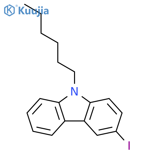 9H-Carbazole, 9-hexyl-3-iodo- structure