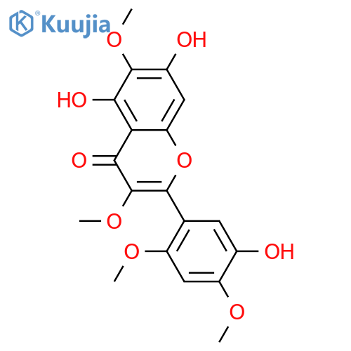 4H-1-Benzopyran-4-one,5,7-dihydroxy-2-(5-hydroxy-2,4-dimethoxyphenyl)-3,6-dimethoxy- structure