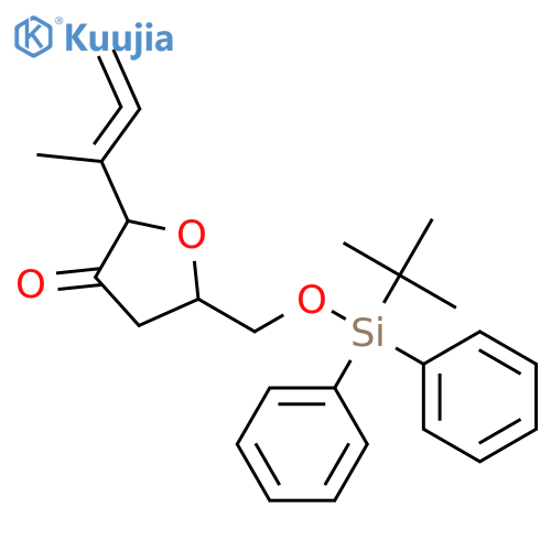 3(2H)-Furanone, 5-[[[(1,1-dimethylethyl)diphenylsilyl]oxy]methyl]dihydro-2-(1-methyl-1,2-propadien-1-yl)-, (2R,5R)-rel- structure