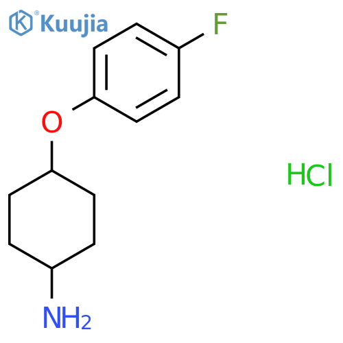 (1r,4r)-4-(4-fluorophenoxy)cyclohexan-1-amine hydrochloride, trans structure