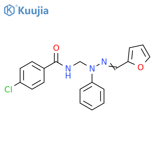 Benzamide, 4-chloro-N-[[(2-furanylmethylene)phenylhydrazino]methyl]- structure