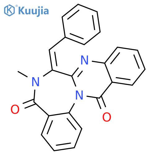 (7Z)-7-benzylidene-6-methylquinazolino[3,2-a][1,4]benzodiazepine-5,13-dione structure