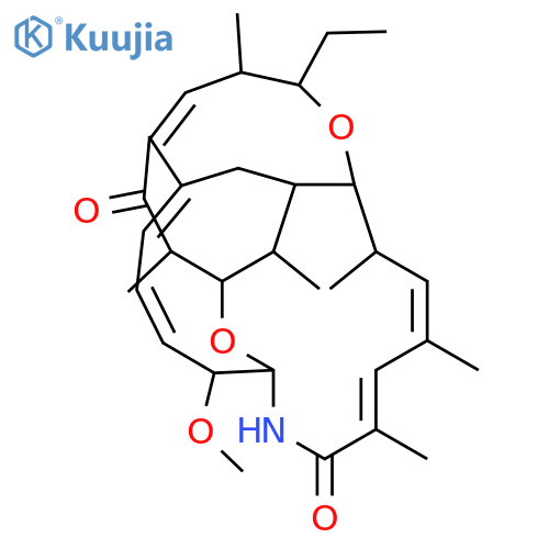 8,16-Epoxyoxacycloundecino[2,3-h]azacyclohexadecine-6,18-dione,2-ethyl-2,3,7,8,9,9a,10,15,16,17,23,23a-dodecahydro-15-methoxy-3,7,9,11,19,21,23-heptamethyl-,(2R,3R,4E,7R,8R,9R,9aR,11Z,13E,15S,16S,19E,21E,23R,23aS)-rel- (9CI) structure