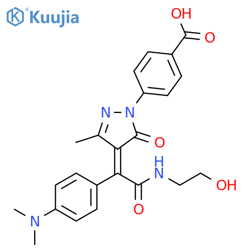 BENZOIC ACID, 4-[4-[1-[4-(DIMETHYLAMINO)PHENYL]-2-[(2-HYDROXYETHYL)AMINO]-2-OXOETHYLIDENE]-4,5-DIHYDRO-3-METHYL-5-OXO-1H-PYRAZOL-1-YL]- structure