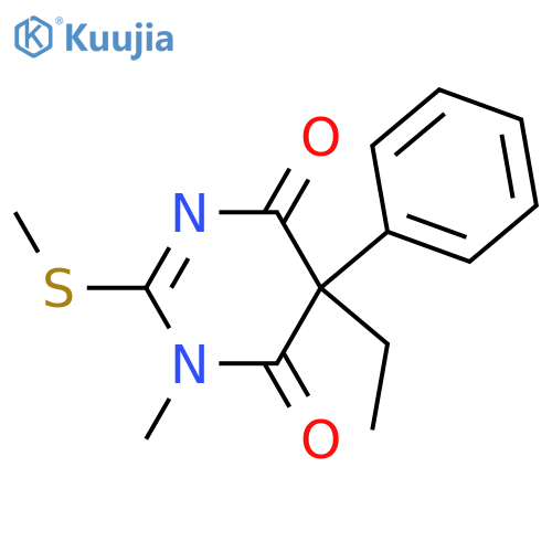 4,6(1H,5H)-Pyrimidinedione, 5-ethyl-1-methyl-2-(methylthio)-5-phenyl- structure