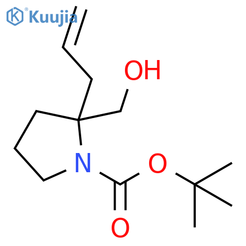 1-Pyrrolidinecarboxylic acid, 2-(hydroxymethyl)-2-(2-propen-1-yl)-, 1,1-dimethylethyl ester structure