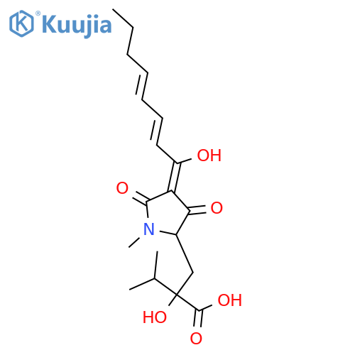 2-Pyrrolidinepropanoicacid, a-hydroxy-4-[(2Z,3E,5E)-1-hydroxy-2,4-octadien-1-ylidene]-1-methyl-a-(1-methylethyl)-3,5-dioxo-, (aS,2S)- structure