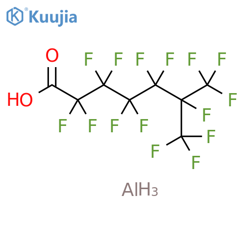 Heptanoic acid, 2,2,3,3,4,4,5,5,6,7,7,7-dodecafluoro-6-(trifluoromethyl)-, aluminum salt (3:1) structure