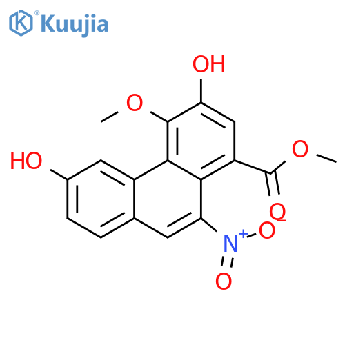 1-Phenanthrenecarboxylic acid, 3,6-dihydroxy-4-methoxy-10-nitro-, methyl ester structure