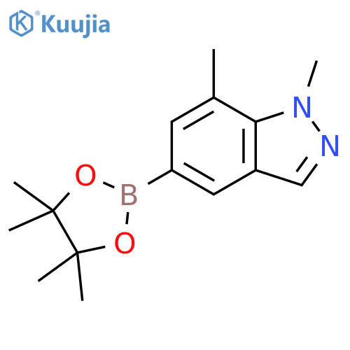 1,7-dimethyl-5-(4,4,5,5-tetramethyl-1,3,2-dioxaborolan-2-yl)-1H-indazole structure