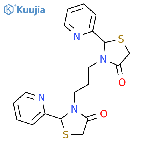 4-Thiazolidinone,3,3'-(1,3-propanediyl)bis[2-(2-pyridinyl)-, (R*,S*)- (9CI) structure