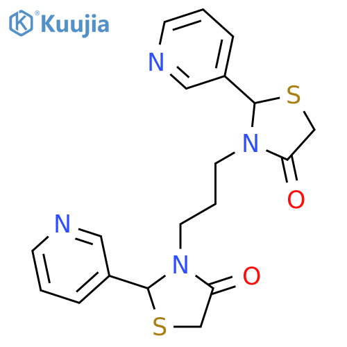 4-Thiazolidinone,3,3'-(1,3-propanediyl)bis[2-(3-pyridinyl)-, (R*,R*)- (9CI) structure