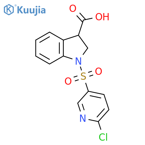 1-[(6-chloropyridin-3-yl)sulfonyl]-2,3-dihydro-1H-indole-3-carboxylic acid structure