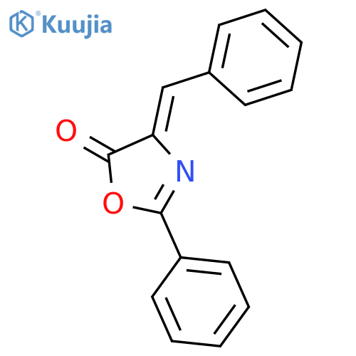 (4E)-2-phenyl-4-(phenylmethylidene)-4,5-dihydro-1,3-oxazol-5-one structure