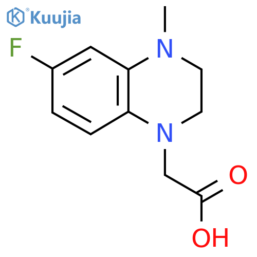 2-(6-Fluoro-4-methyl-1,2,3,4-tetrahydroquinoxalin-1-yl)acetic acid structure