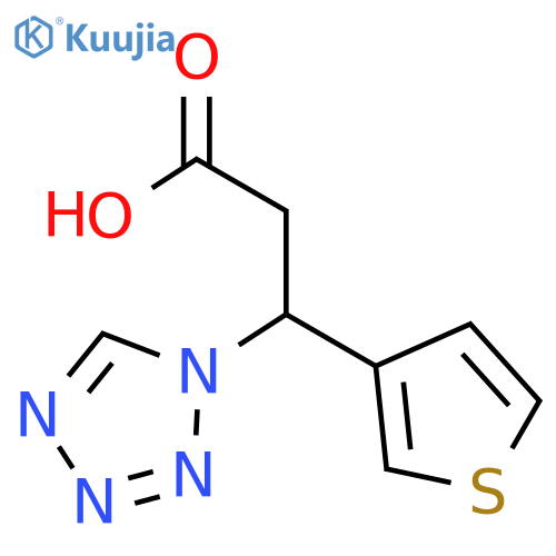 3-(1H-1,2,3,4-tetrazol-1-yl)-3-(thiophen-3-yl)propanoic acid structure