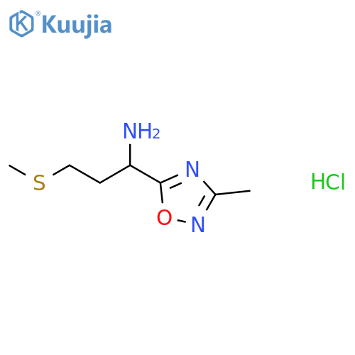 1-(3-methyl-1,2,4-oxadiazol-5-yl)-3-(methylsulfanyl)propan-1-amine hydrochloride structure