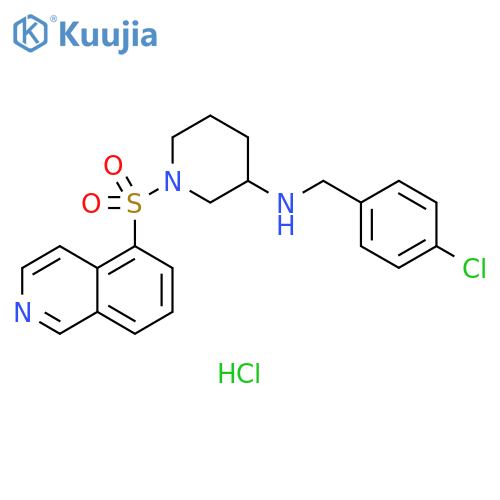 3-Piperidinamine, N-[(4-chlorophenyl)methyl]-1-(5-isoquinolinylsulfonyl)-, hydrochloride (1:1) structure