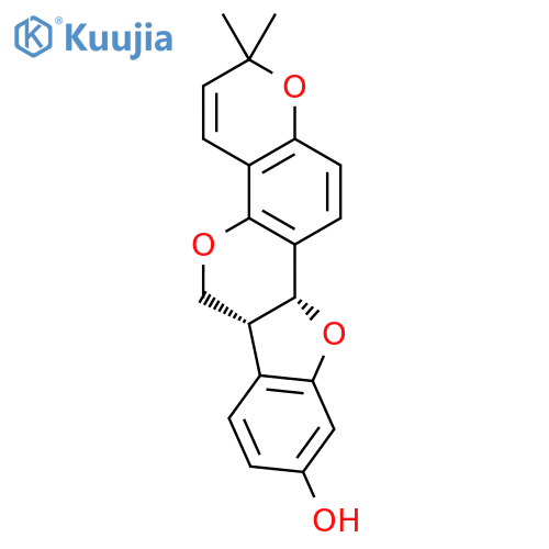 2H,6H-Benzofuro[3,2-c]pyrano[2,3-h][1]benzopyran-9-ol,6a,11a-dihydro-2,2-dimethyl-, (6aR,7bR)- structure