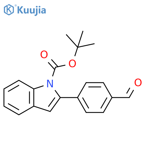 1H-Indole-1-carboxylic acid, 2-(4-formylphenyl)-, 1,1-dimethylethyl ester structure