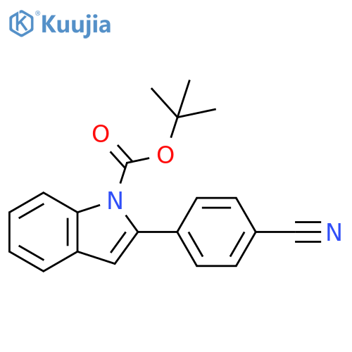 1H-Indole-1-carboxylic acid, 2-(4-cyanophenyl)-, 1,1-dimethylethyl ester structure