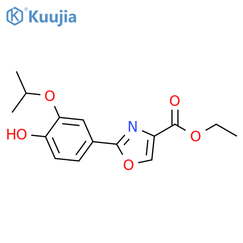 4-Oxazolecarboxylic acid, 2-[4-hydroxy-3-(1-methylethoxy)phenyl]-, ethyl ester structure