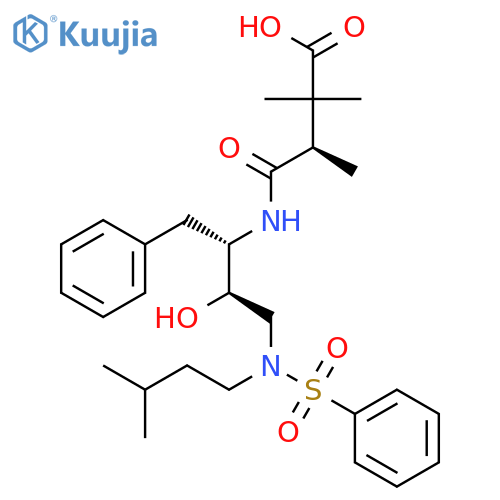 Butanoic acid,4-[[(1S,2R)-2-hydroxy-3-[(3-methylbutyl)(phenylsulfonyl)amino]-1-(phenylmethyl)propyl]amino]-2,2,3-trimethyl-4-oxo-,(3R)- structure