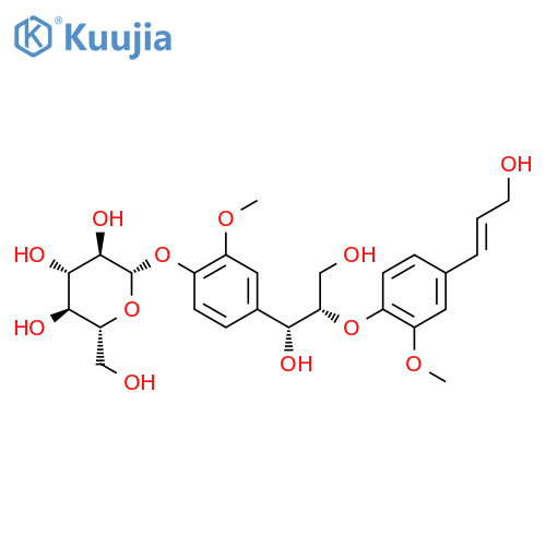 b-D-Glucopyranoside,4-[1,3-dihydroxy-2-[4-[(1E)-3-hydroxy-1-propen-1-yl]-2-methoxyphenoxy]propyl]-2-methoxyphenyl structure