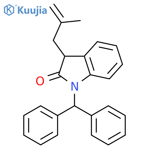 2H-Indol-2-one, 1-(diphenylmethyl)-1,3-dihydro-3-(2-methyl-2-propen-1-yl)-, (3R)- structure