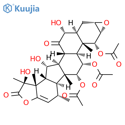 16,24-Cycloergost-22-en-26-oicacid, 1,11,12-tris(acetyloxy)-2,3-epoxy-6,15,23,25-tetrahydroxy-7-oxo-, g-lactone, (1a,2a,3a,5a,6a,11a,12a,15a,16b,25S)- (9CI) structure