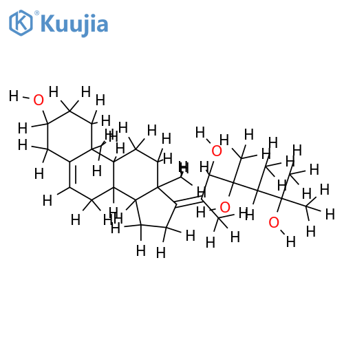 (3beta,17(21)E,22R,23R,24R)-23-Methylrgosta-5,17-diene-3,22,23,25-tetrol structure