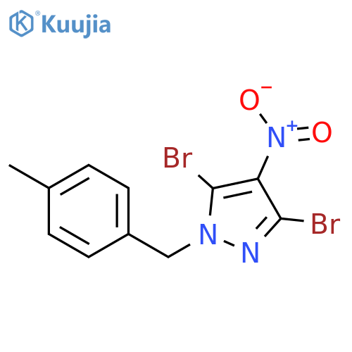 1H-Pyrazole, 3,5-dibromo-1-[(4-methylphenyl)methyl]-4-nitro- structure