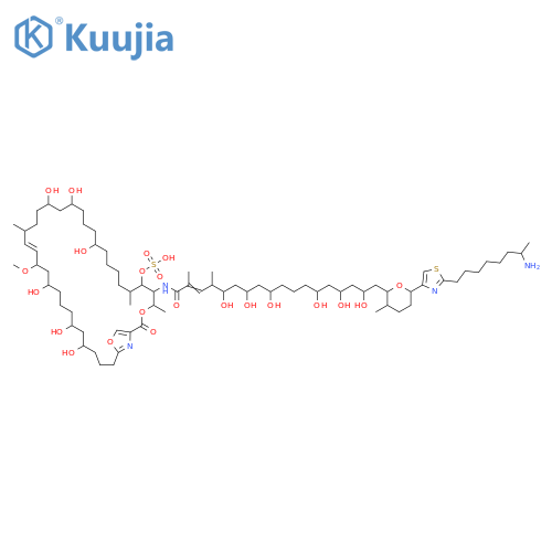 2-Octadecenamide,18-[6-[2-(7-aminooctyl)-4-thiazolyl]tetrahydro-3-methyl-2H-pyran-2-yl]-N-[12,16,18,26,30,32-hexahydroxy-24-methoxy-4,7,21-trimethyl-2-oxo-6-(sulfooxy)-3,37-dioxa-39-azabicyclo[34.2.1]nonatriaconta-22,36(39),38-trien-5-yl]-5,7,9,13,15,17-hexahydroxy-2,4-dimethyl-(9CI) structure