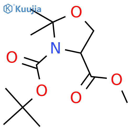 3-tert-butyl 4-methyl 2,2-dimethyl-1,3-oxazolidine-3,4-dicarboxylate structure