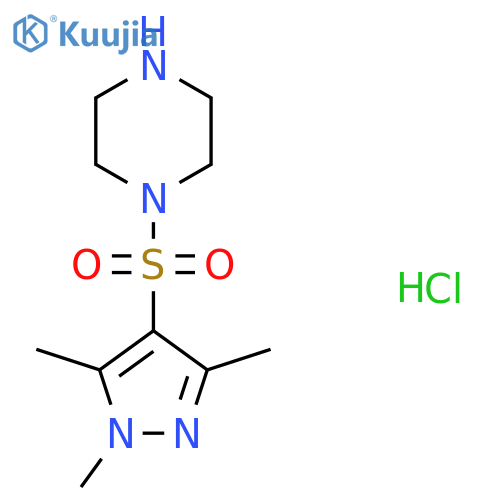 1-[(1,3,5-Trimethyl-1H-pyrazol-4-yl)sulfonyl]piperazine hydrochloride structure