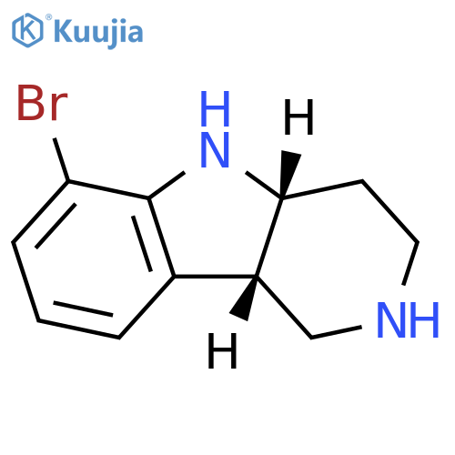 1H-Pyrido[4,3-b]indole, 6-bromo-2,3,4,4a,5,9b-hexahydro-, (4aR,9bS)-rel- structure