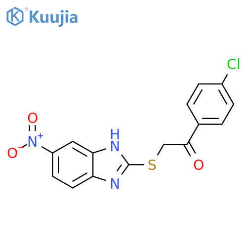 1-(4-chlorophenyl)-2-(5-nitro-1H-1,3-benzodiazol-2-yl)sulfanylethan-1-one structure