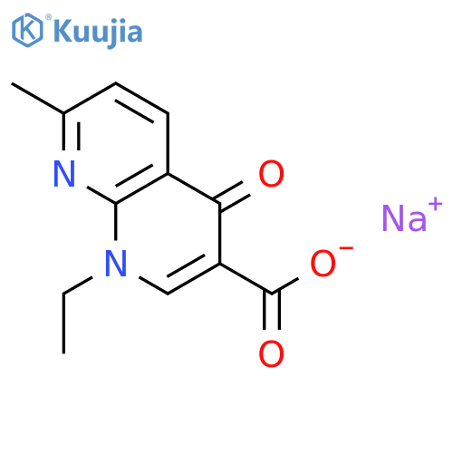 1,8-Naphthyridine-3-carboxylicacid, 1-ethyl-1,4-dihydro-7-methyl-4-oxo-, sodium salt, hydrate (1:1:1) structure