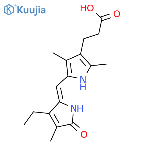 1H-Pyrrole-3-propanoicacid,5-[(Z)-(3-ethyl-1,5-dihydro-4-methyl-5-oxo-2H-pyrrol-2-ylidene)methyl]-2,4-dimethyl- structure