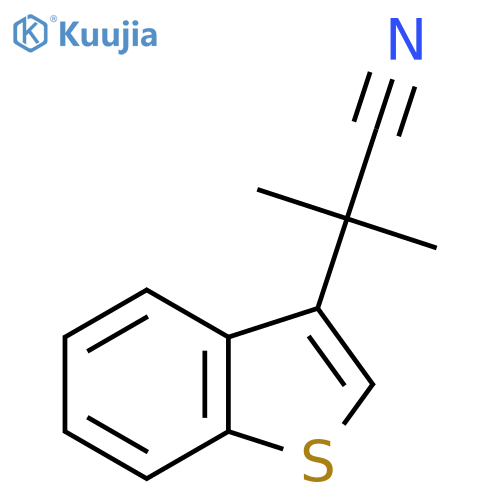 2-(1-benzothiophen-3-yl)-2-methylpropanenitrile structure