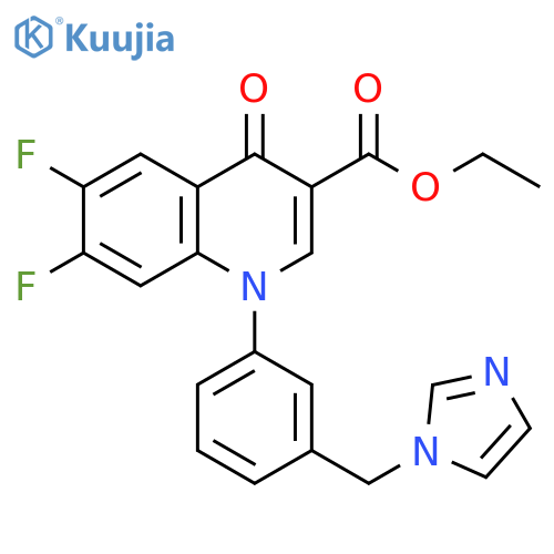 3-Quinolinecarboxylic acid, 6,7-difluoro-1,4-dihydro-1-[3-(1H-imidazol-1-ylmethyl)phenyl]-4-oxo-, ethyl ester structure