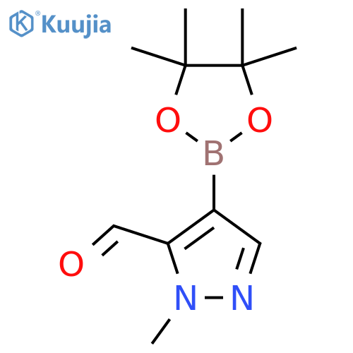2-Methyl-4-(tetramethyl-1,3,2-dioxaborolan-2-yl)pyrazole-3-carbaldehyde structure