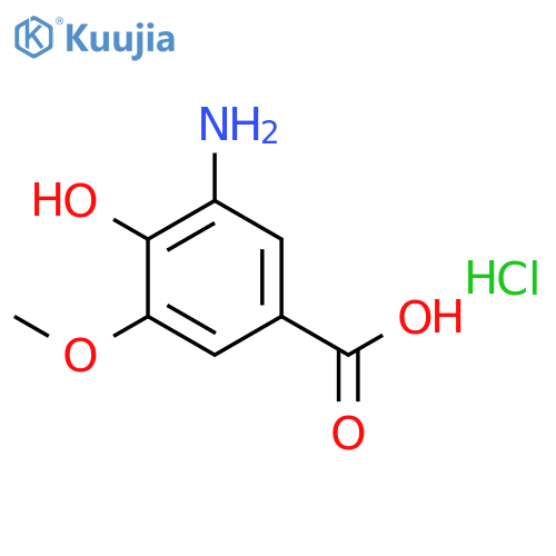 3-amino-4-hydroxy-5-methoxybenzoic acid hydrochloride structure