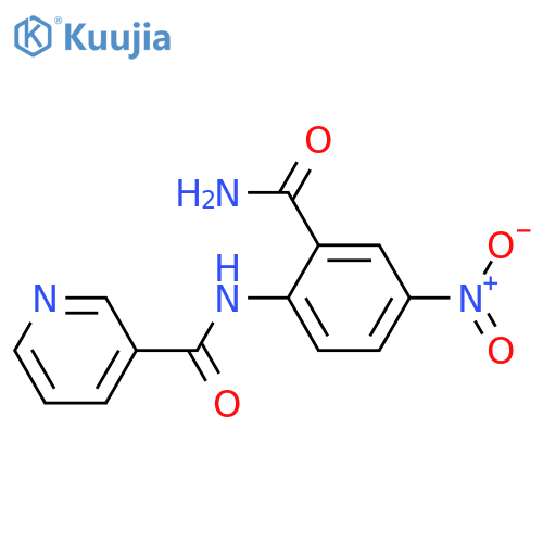 3-Pyridinecarboxamide, N-[2-(aminocarbonyl)-4-nitrophenyl]- structure